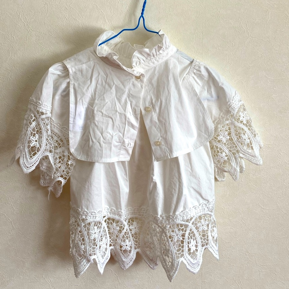 KAWAII Japanese thrifted blouse with removable collar